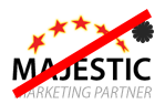 Logo Majestic avec texte et image supplémentaires
