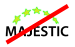 Logo Majestic avec étoiles mal colorées
